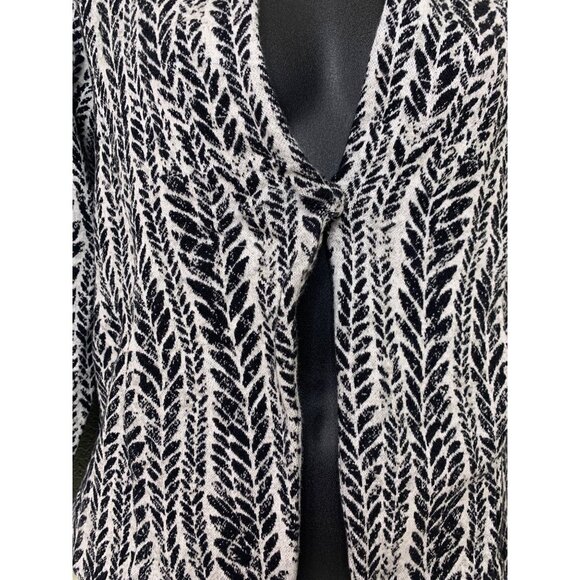 Nic+Zoe Open Front Black & Gray Cardigan Blazer Size Petite - Picture 3 of 12